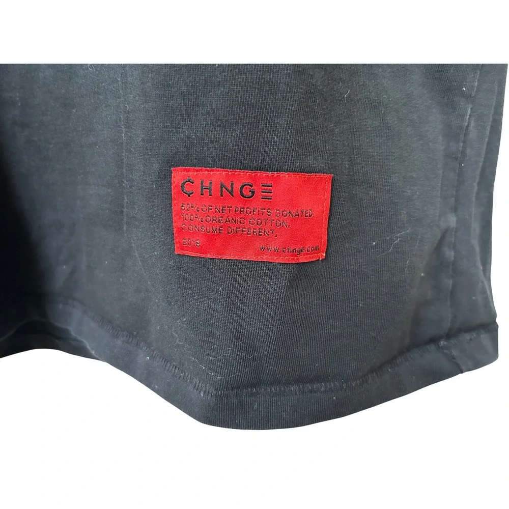 CHNGE My Body Is Not A Political Playground Organic Cotton T-Shirt Black Size M - Picture 4 of 6